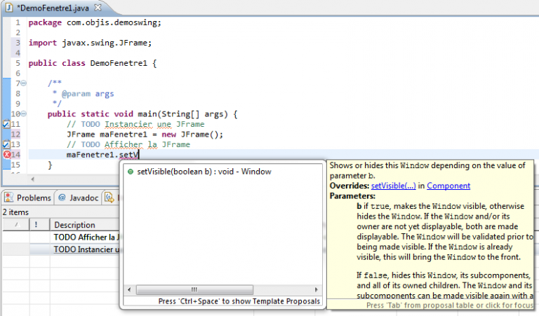 Tutoriel Java SWING N°1 : votre première fenêtre SWING - objis.com